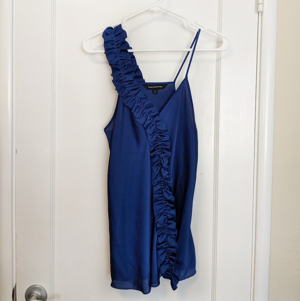 Express Satin Ruffle Front Strappy Tank